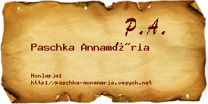Paschka Annamária névjegykártya